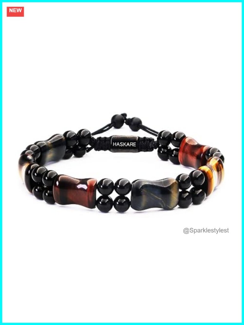 Tiger Eye Bracelet Men Genuine Stone Bead Drawstring Flatbead Protection Gift